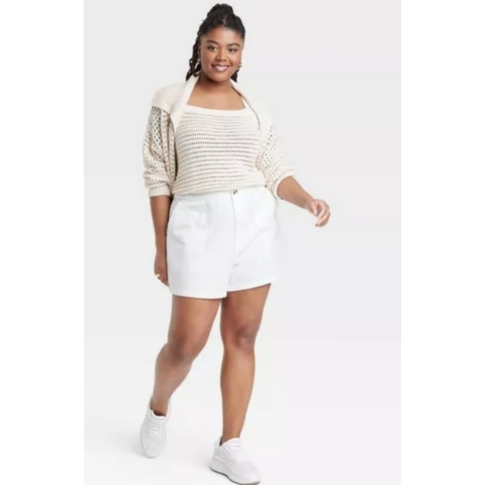 NEW Universal Thread High Rise White Utility Shorts - Picture 2 of 13